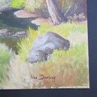 old oil Painting Impressionist covered Bridge River Creek landscape signed — photo 4