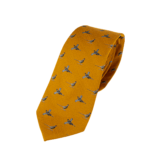 Pheasant Silk Tie in Mustard by Jack Pyke