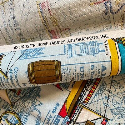 House N Home Cotton CanvasVTG Fabric Sailing Ships Nautical House N Home Cotton CanvasVTG Fabric Sailing Ships Nautical