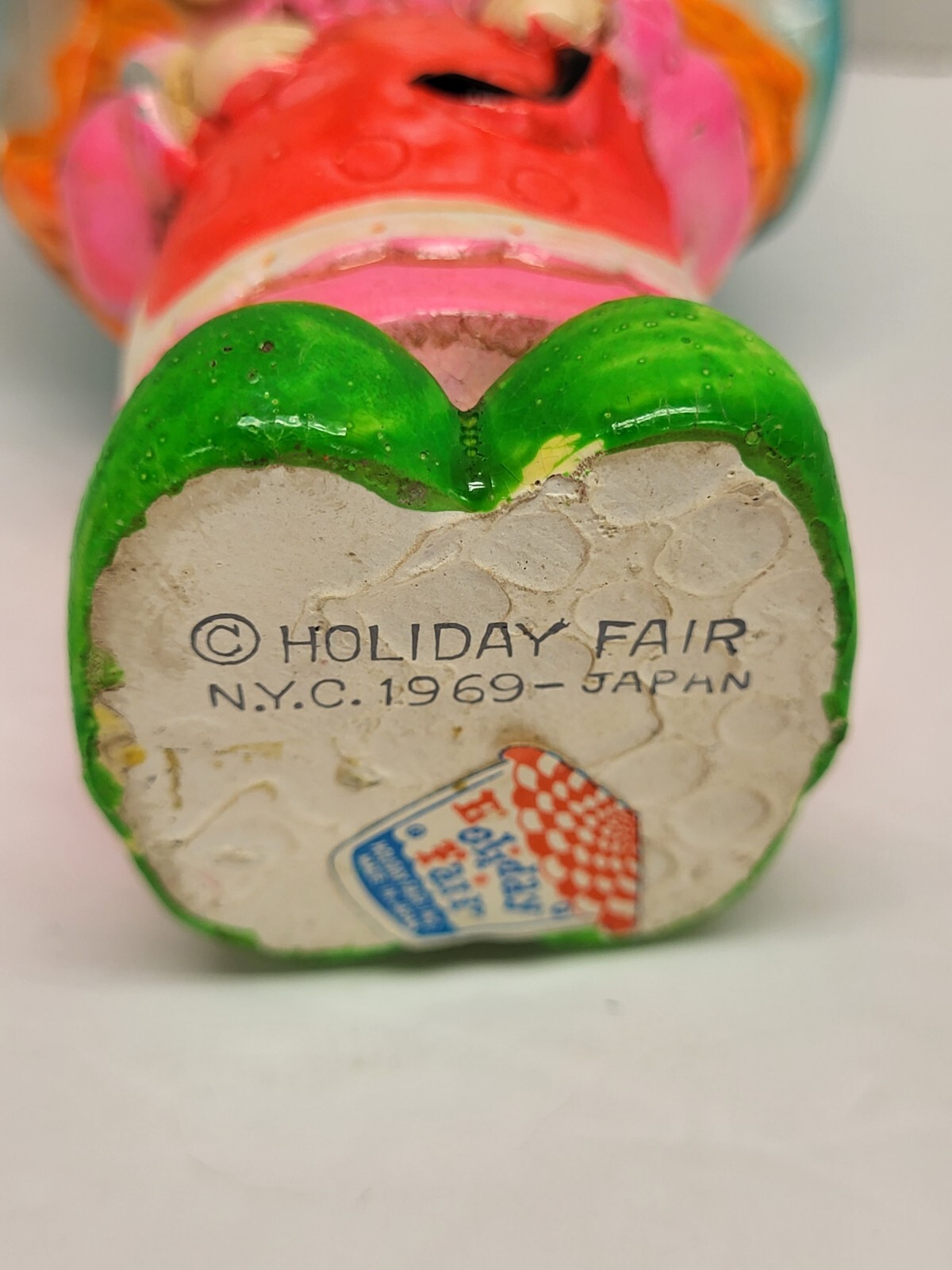 Holiday Fair Neon Chalkware Pencil Holder Sharpener Retro Mod Kitschy...