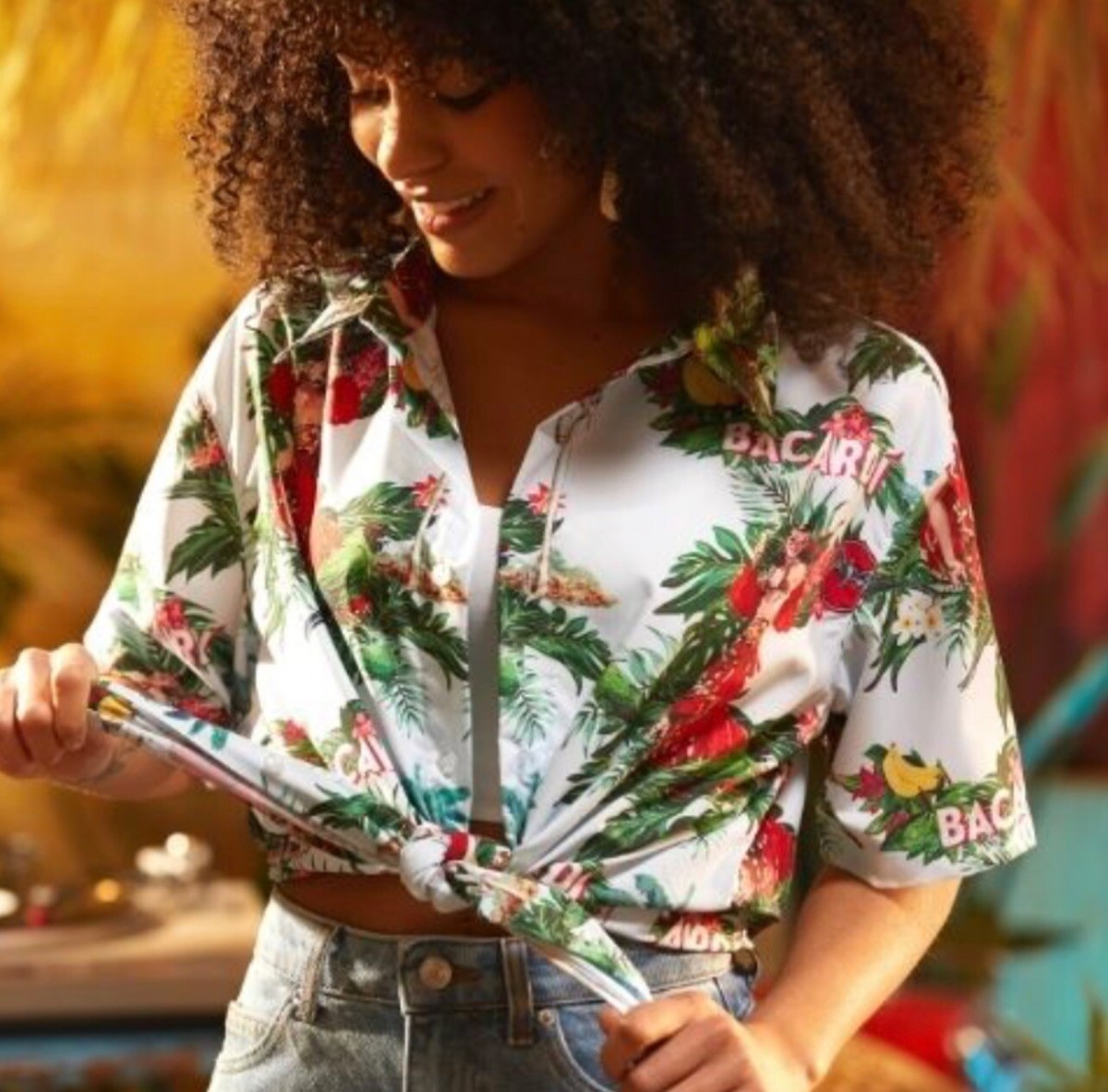 Rear Bacardi Hawaiian Shirt Size M | eBay