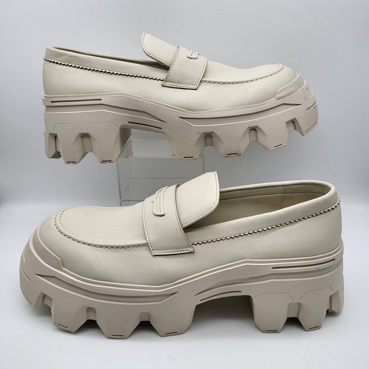 ASOS Design Loafers Women’s Max Chunky Platform Beige Taupe Faux Leather  Shoes