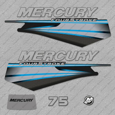 Mercury 75 hp Four Stroke 2013-2017 BLUE outboard engine decals sticker