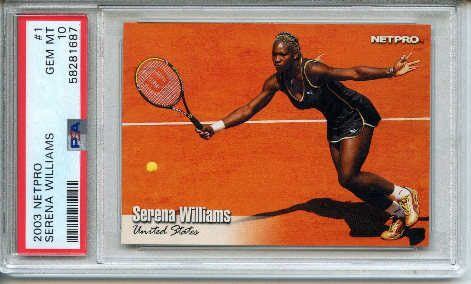 2003 Netpro #1 Serena Williams Rookie Card PSA 10 Gem Mint