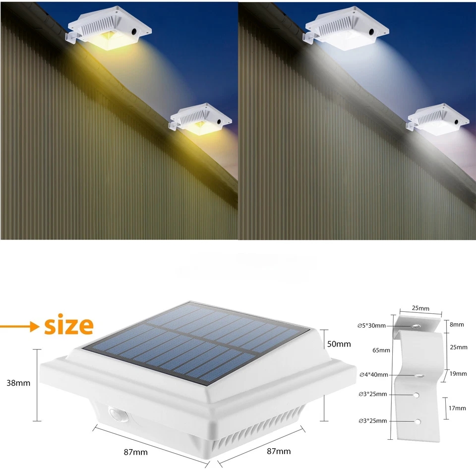 Outdoor 40LEDs Solar Gutter Lights Fence Lamp Night Utility Security Lights - Image 3 of 4