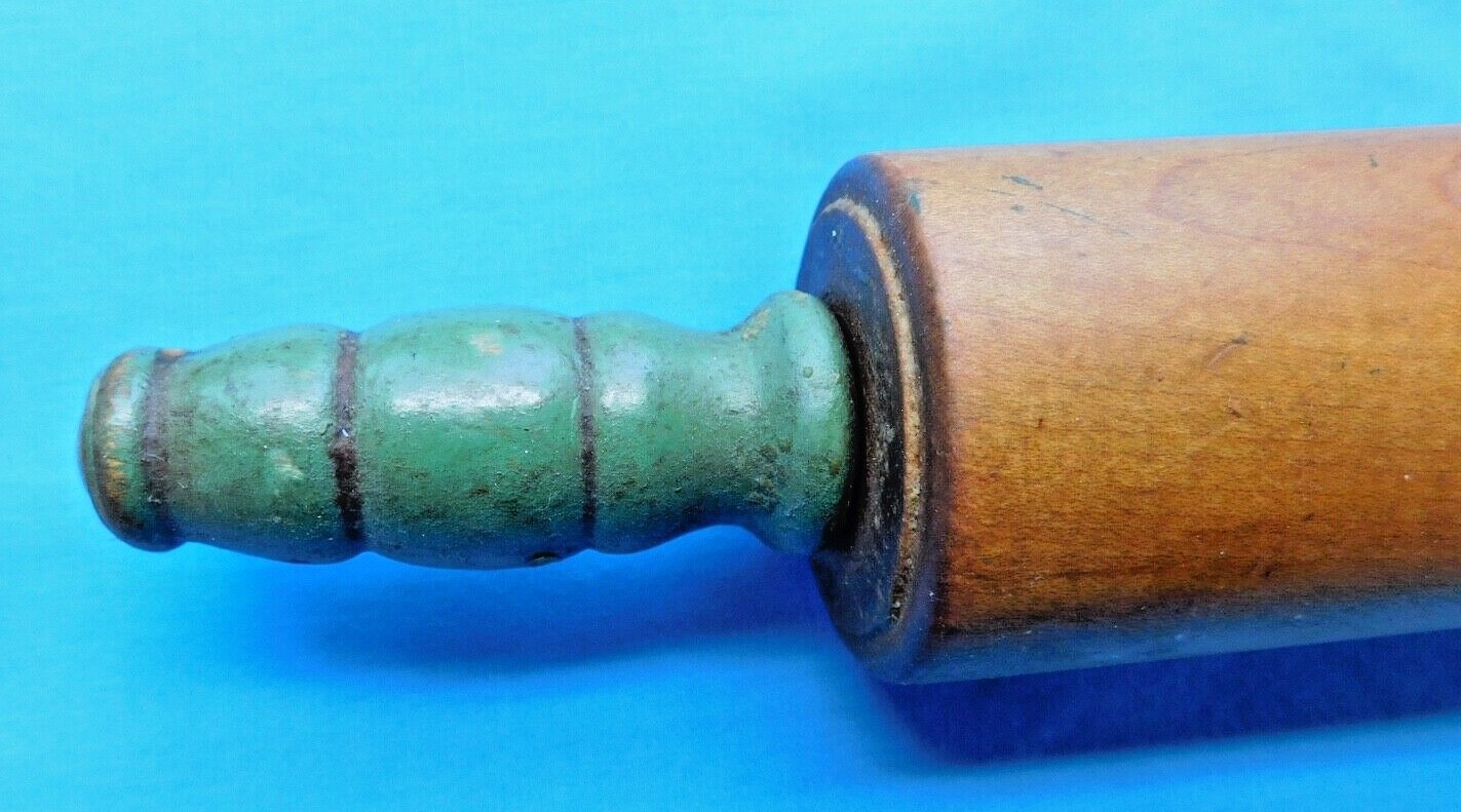 DEPRESSION ERA MAPLE ROLLING PIN WITH GREEN HANDLES 17" LONG eBay
