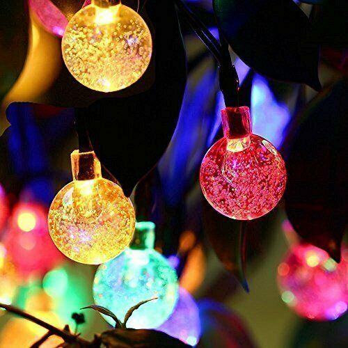 Solar Lights Waterproof String Fairy Globe Crystal Balls 30 LED Outdoor 8 Modes - Picture 10 of 12