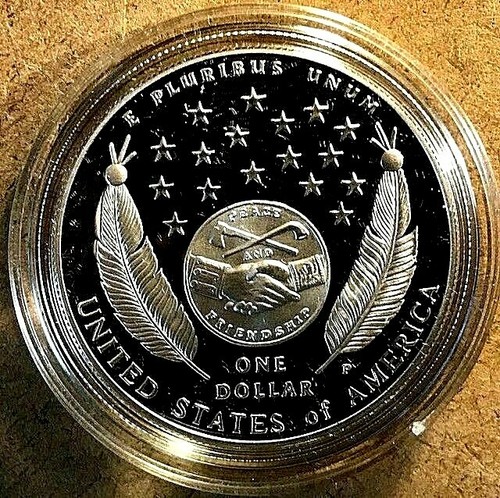 2004 LEWIS & CLARK COIN AND POUCH BICENTENNIAL PROOF SILVER COMMEMORATIVE DOLLAR - Picture 6 of 6