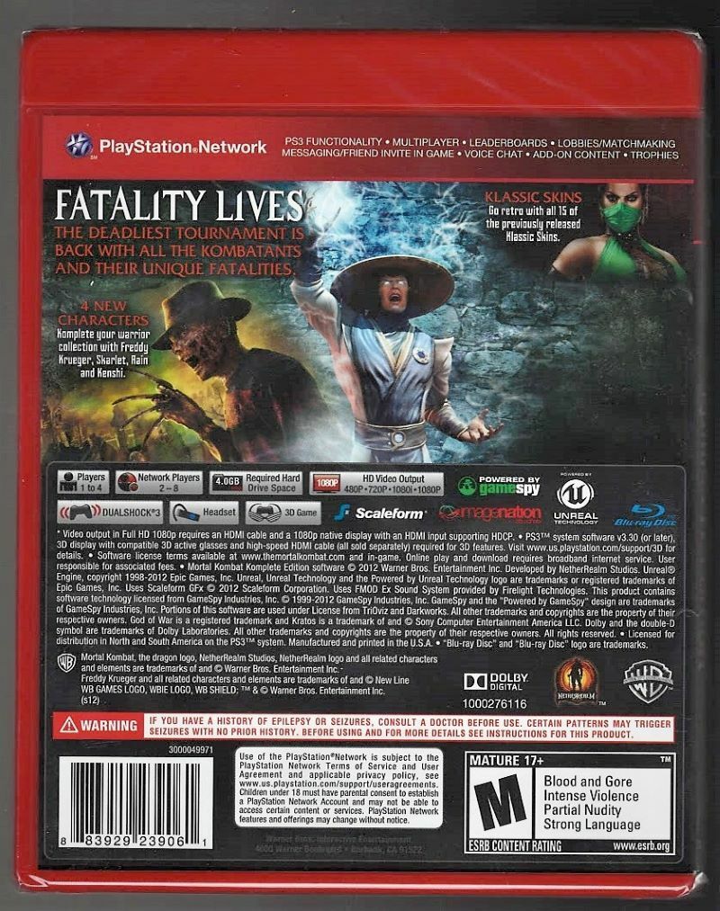 Buy PlayStation 3 Mortal Kombat Komplete Edition Import