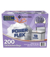 Member's Mark Power Flex Tall Kitchen Drawstring LAVENDER Bags 13 Gal.200 ct. 