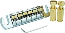 PRS Adjustable Stoptail Guitar Bridge with Brass Saddles & Studs (GM006, Chrome)