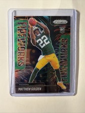 2025 Panini Prizm Matthew Golden #15 RC Fireworks Green Wave Prizm Packers