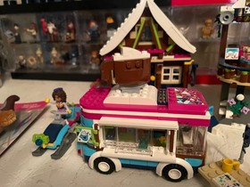 3 lego friends ski resort lot  41324, 41323 chalet,41319 chocolate van preowned