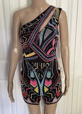 NWT ASOS 4 Black Colorful Beaded Embellished ...