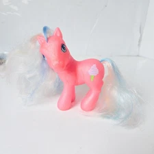 Vtg 2002 Hasboro MLP G3 Cotton Candy Pink Pony Figure Ice Cream Cutie Mark