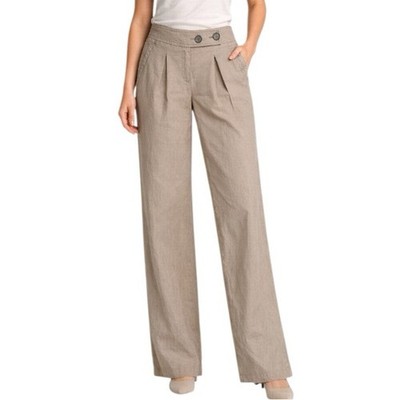 Marc Aurel Beige Linen Pleated Pants H2