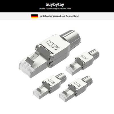 VCELINK RJ45 Stecker Cat7 10Gbps 600MHz Werkzeuglos 4 Stück