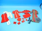 Vintage MEGO Maddie Mod Barbie Doll CLONE 4 Outfits Reds Whites Grey Maxi Coat
