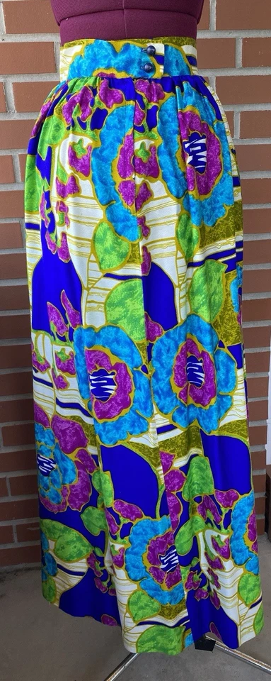 Maxi Falda Floral Vintage Años 70 Alex Coleman Talla XS/S Brillo Día Hippy Usada en Excelente Condición Foto 4 de 4
