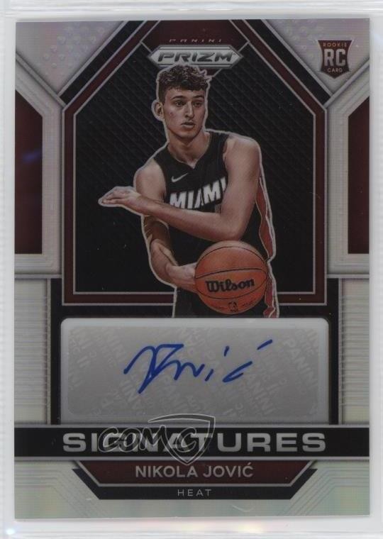 2022-23 Panini Prizm Rookie Signatures Silver Nikola Jovic #RSI-NJV Auto 04cw