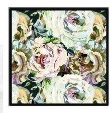 26"X26"Flowers Print Pure Mulberry Satin Silk 12momme Scarf 65x65cm 6-18