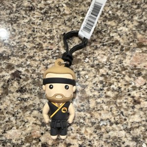 Cobra Kai Character Keychain Plastic Black Outfit Headband Carabiner Clip