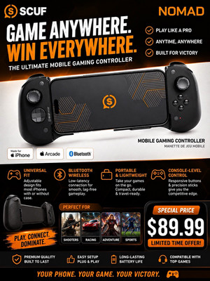 Mobile Controller for iPhone iOS Bluetooth Wireless Portable Black