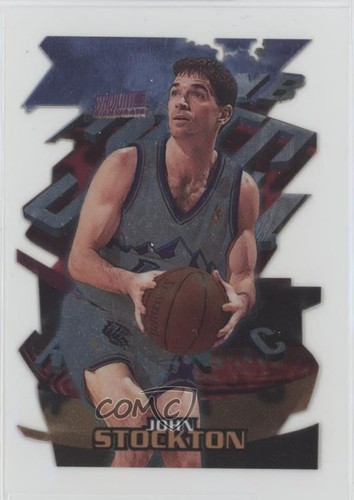 John Stockton [Luminous] #T13B 1997 Stadium Club Triumvirate card