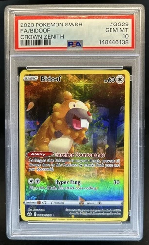 2023 Pokemon SWSH Crown Zenith Bidoof Galarian Gallery #GG29/GG70 PSA 10