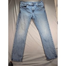 Calvin Klein Jeans Mens 34x32 Light Wash Straight Leg Denim Blue Pants W34 L32