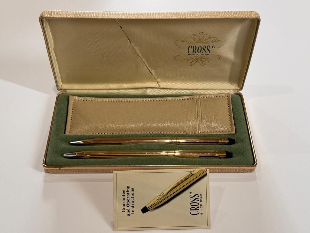 Cross Pen And Pencil Set 1/20 10K Gold Filled Pouch And Case | eBay