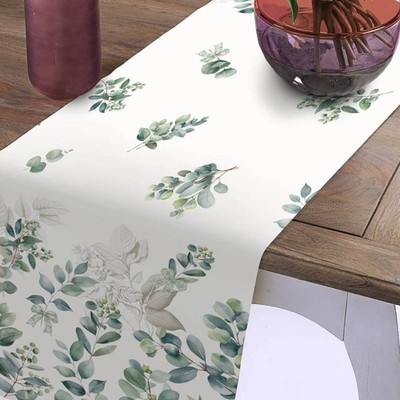 Pure cotton runner 50x150 TESSITURA RANDI Laurel agave foliage