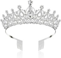 Tiara Kristall Krone Diadem Strass Kamm FüR Hochzeit Prinzessin Party Geburtstag