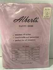Alberts Hosiery Panty Hose Size A Petite Light Brown Ultra Sheer Demi Toe Nude