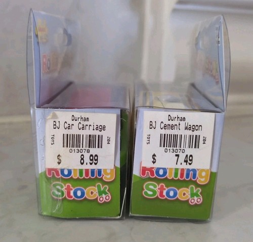 Set Of 2 Bigjigs Wooden Rail Cars- Car Carriage & Cement Wagon-Rolling Stock-NEW - Afbeelding 2 van 7