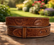 Western Genuine Leather Belt Full Grain Handmade Men's Heavy Duty Without Buckle
