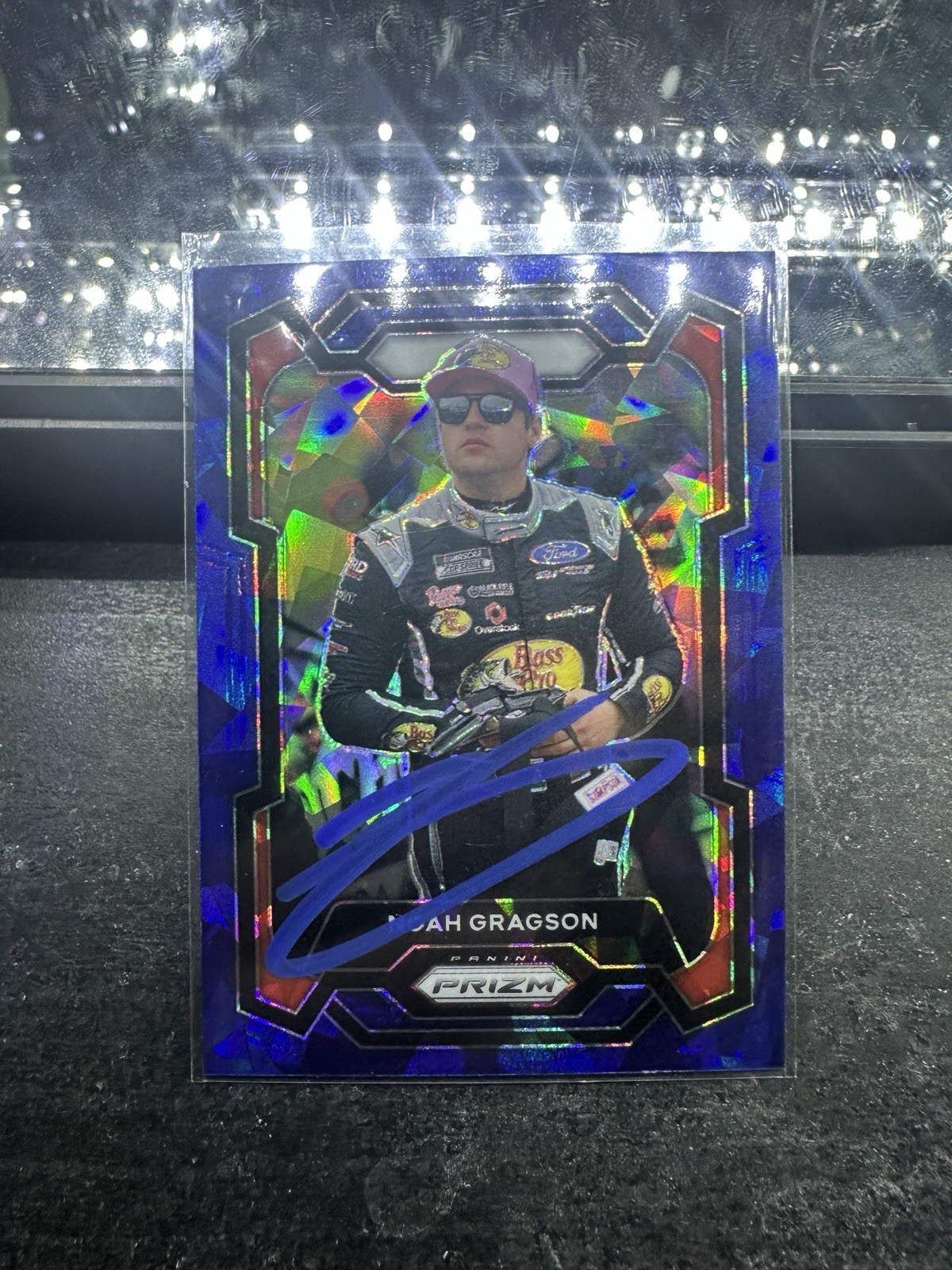 ‼️SIGNED Noah Gragson‼️2024 Panini Prizm - Noah Gragson #76 Blue Ice Prizm