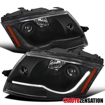 Fit 1999-2006 Audi TT Black LED Bar Projector Headlights Headlamps Left+Right