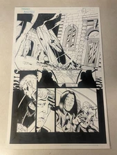 BLACK TIDE #3 ORIGINAL COMIC ART 2002 IMAGE CRASH SPACE SHIP OOPS half SPLASH