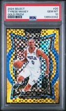 2024 PANINI SELECT GOLD PRIZM #20 TYRESE MAXEY 1/10 PSA 10