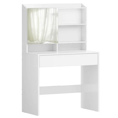 Schminktisch, Frisiertisch mit Spiegel und Einer Schublade, Kosmetiktisch, ve... - Bild 1 von 4