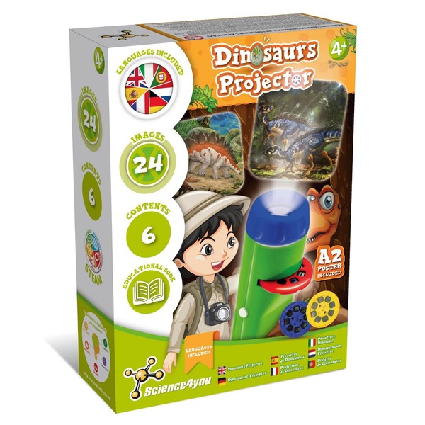 Dino Taschenlampe Kinder 4+ Projektor Lampe Science4You 24 Bilder Dinosaurier-image