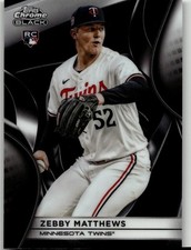 2025 Topps Chrome Black Zebby Matthews #11 RC Base Refractor