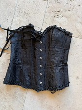 Black damask corset top back lace up size XL ...