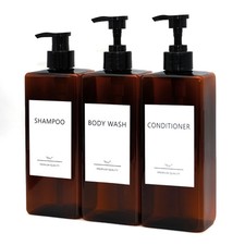 Shampoo and Conditioner Dispenser Set, 3Pack Refillable Shampoo and Condition...