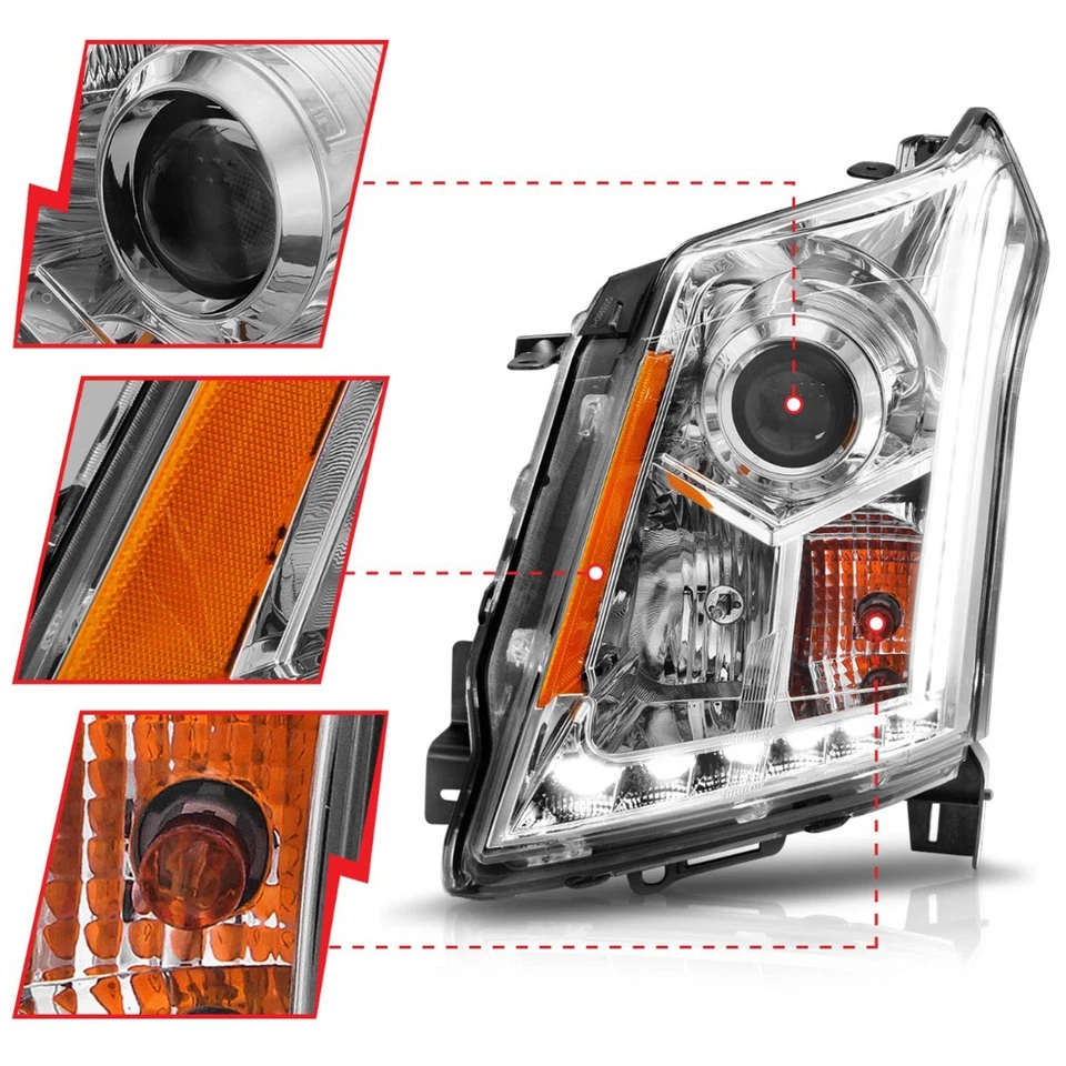 Anzo Headlight For 2010-16 Cadillac SRX Left and Right Halogen with Bulb 111307 - Imagem 3 de 4