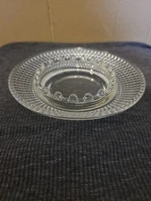 Vintage Clear Glass Ashtray Round 6.5"  Excellent Condition