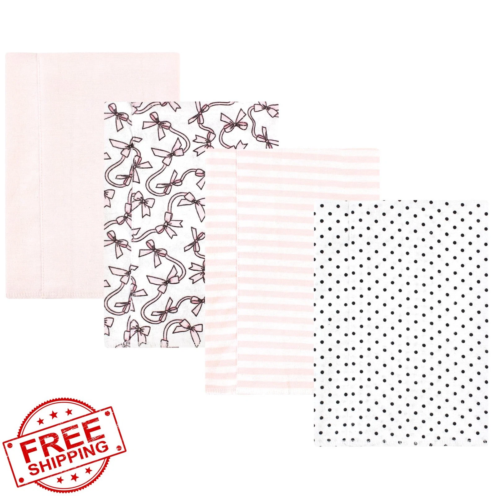 Luvable Friends Burp Cloths Rose Ribbons