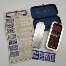 Vintage Rolls Razor No. 1 Imperial Silver-Plated Case Made in England w/ Manuals