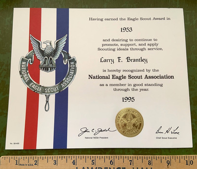 1953/1995 NESA National Eagle Scout Association Recognition CERTIFICATE BSA